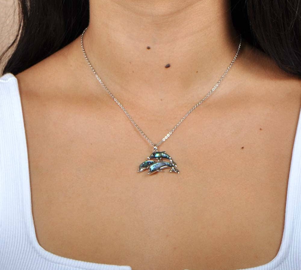 Abalone Dolphins Ohana Pendant Pendant Island by Koa Nani 