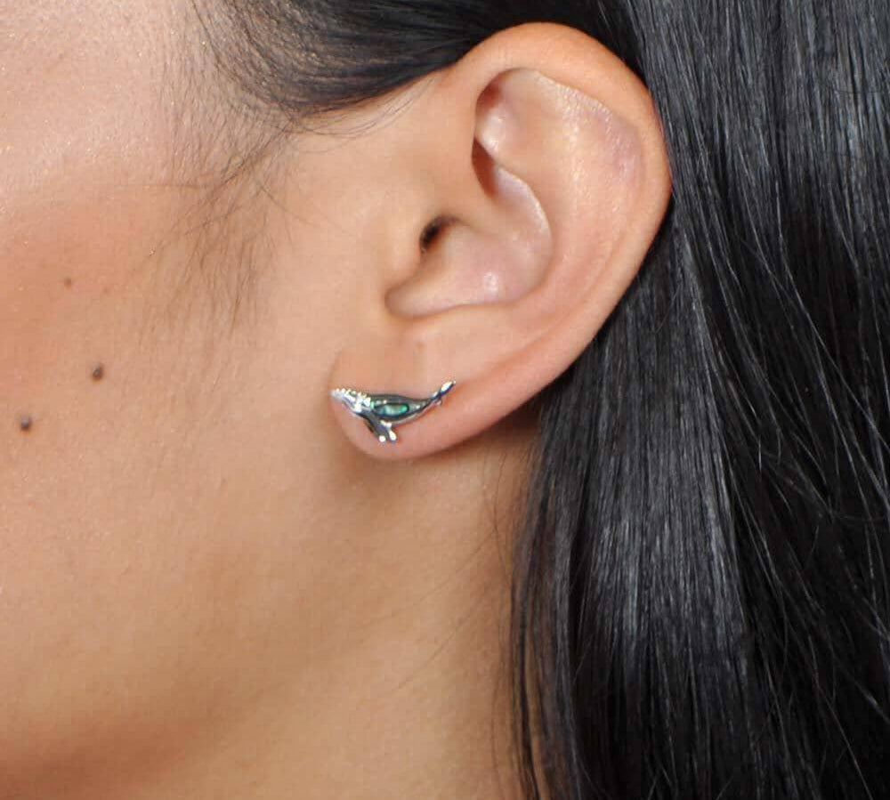 Abalone Humpback Whale Earrings Earrings Island by Koa Nani 