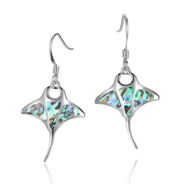 Abalone Manta Ray Earrings Earrings Island by Koa Nani 
