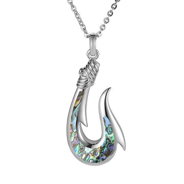 Abalone Maui Fish Hook Pendant Pendant Island by Koa Nani Small 