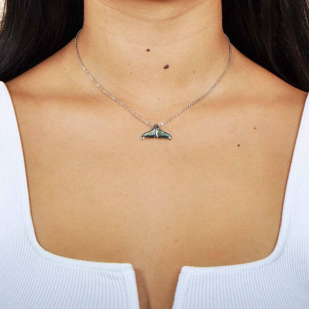 Abalone Whale Tail Pendant Pendant Island by Koa Nani Small 