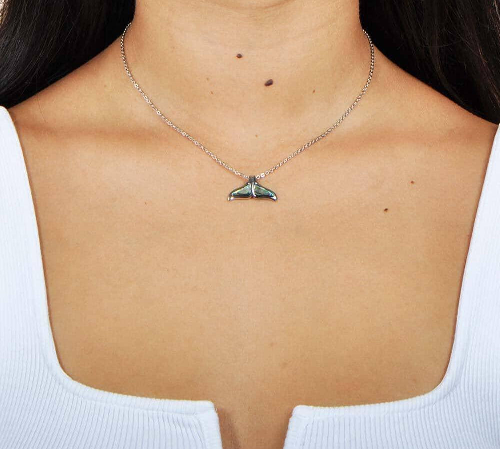Abalone Whale Tail Pendant Pendant Island by Koa Nani Small 