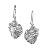 The picture shows a pair of 925 sterling silver conch shell hook earrings.