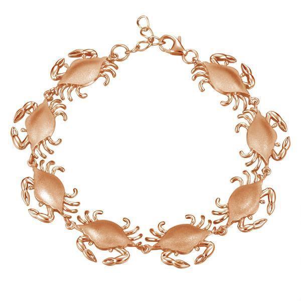 The picture shows a 925 sterling silver rose gold-plated blue crab bracelet.