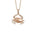 The picture shows a 14K rose gold blue crab pendant.