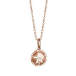 The picture shows a small size 14K rose gold sand dollar pendant with diamonds.