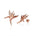The picture shows a pair of 14K rose gold bird of paradise stud earrings paired with diamonds.