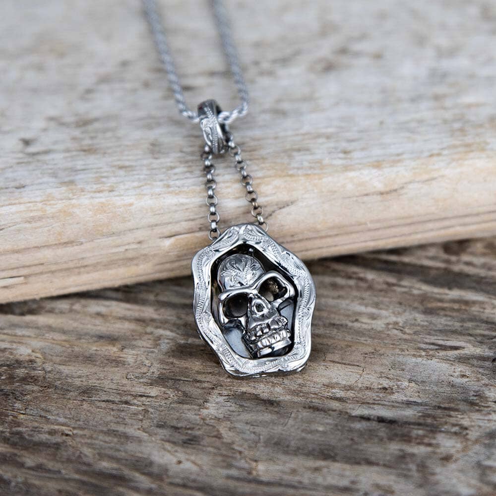 Black Chained Skull Pendant Pendant Island by Koa Nani 