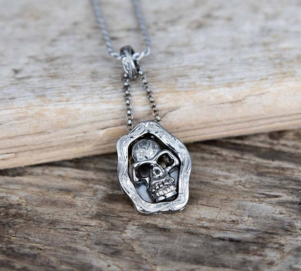 Black Chained Skull Pendant Pendant Island by Koa Nani 