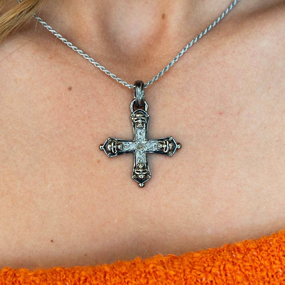 Black Constantine's Skull Cross Pendant Pendant Island by Koa Nani 