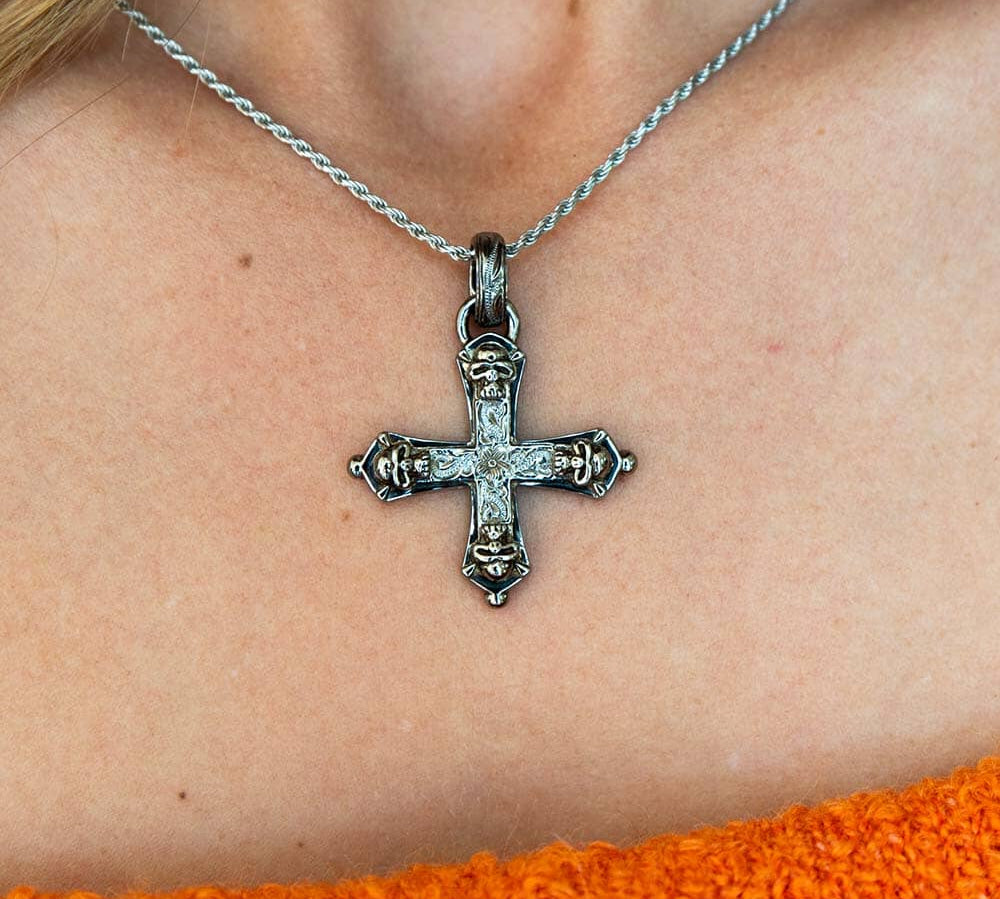 Black Constantine's Skull Cross Pendant Pendant Island by Koa Nani 