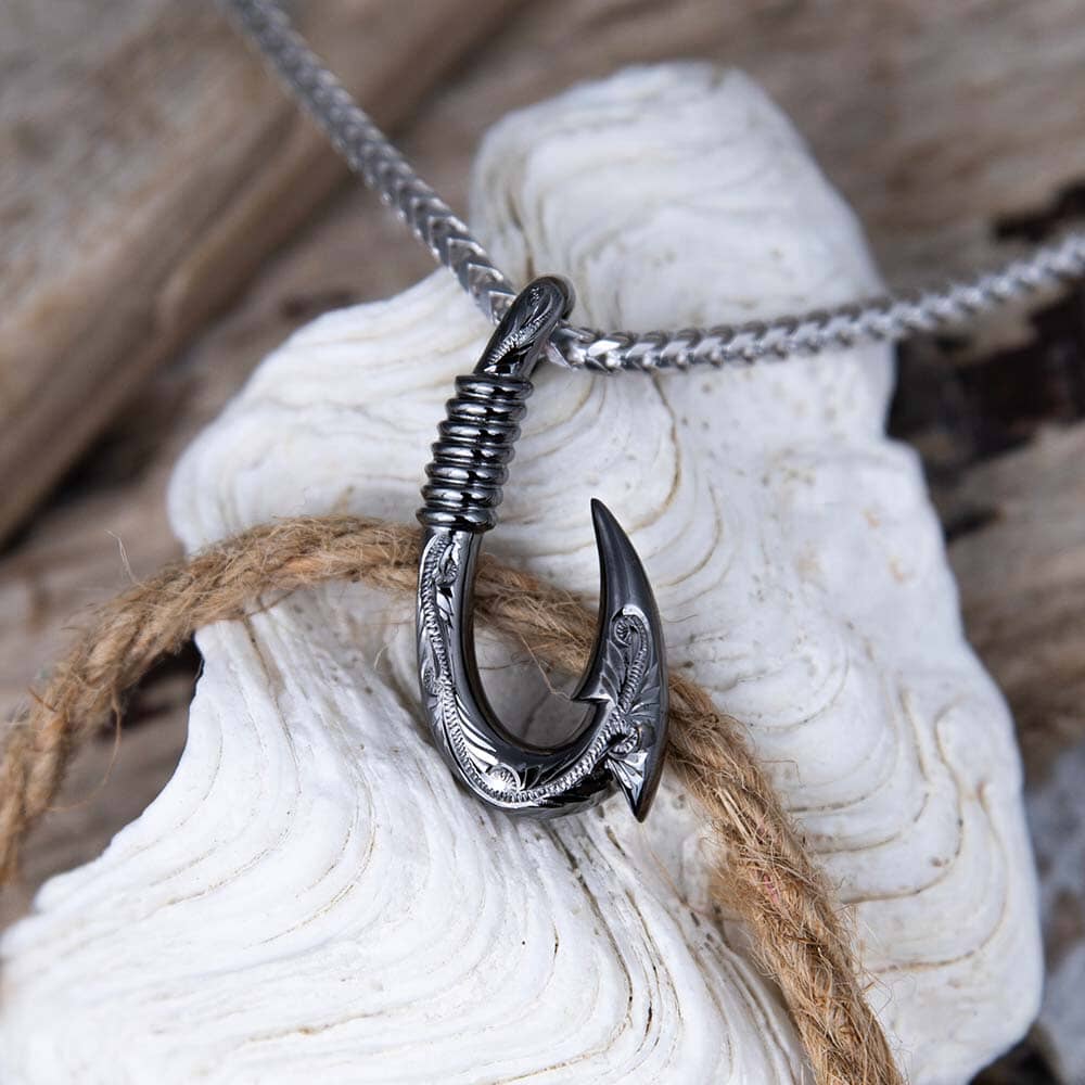 Black Fishhook Pendant Pendant Island by Koa Nani 