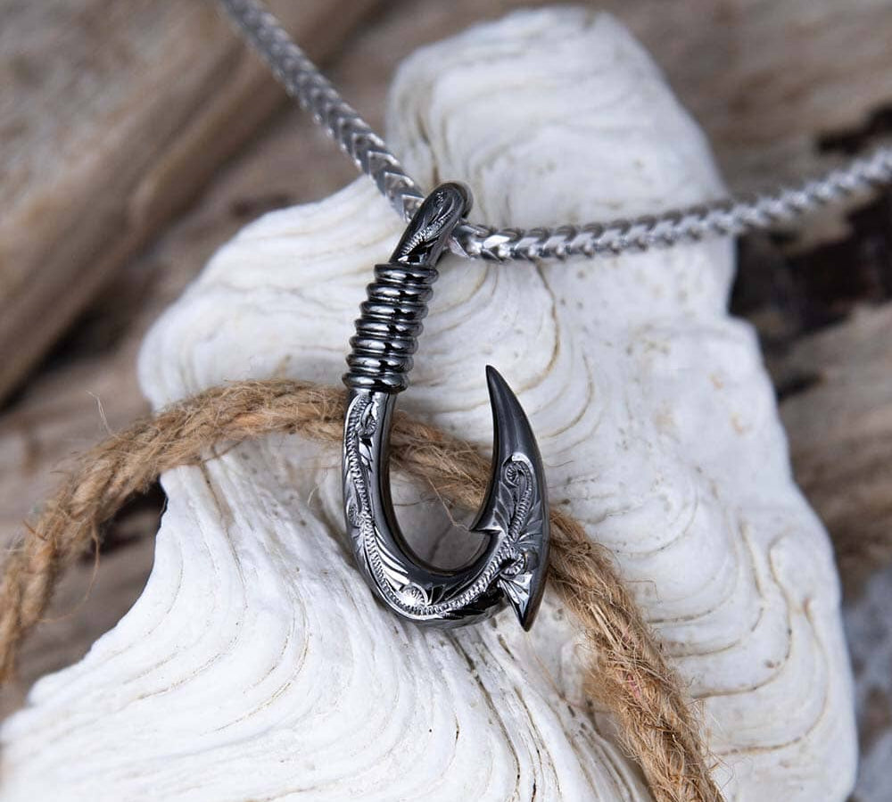 Black Fishhook Pendant Pendant Island by Koa Nani 