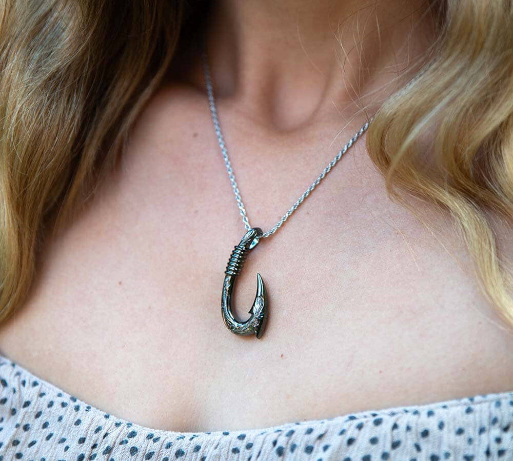 Black Fishhook Pendant Pendant Island by Koa Nani 