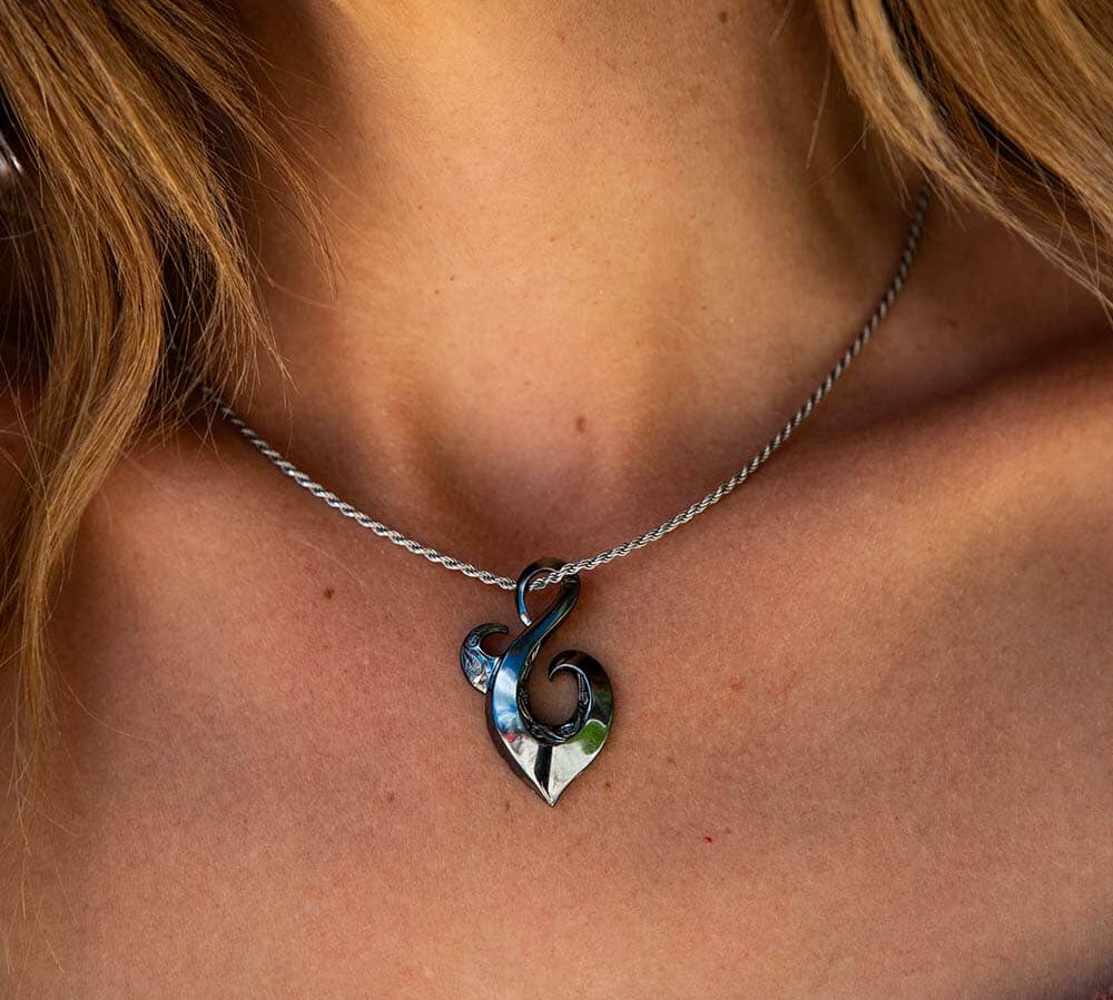 Black Serpent Hook Pendant Pendant Island by Koa Nani 