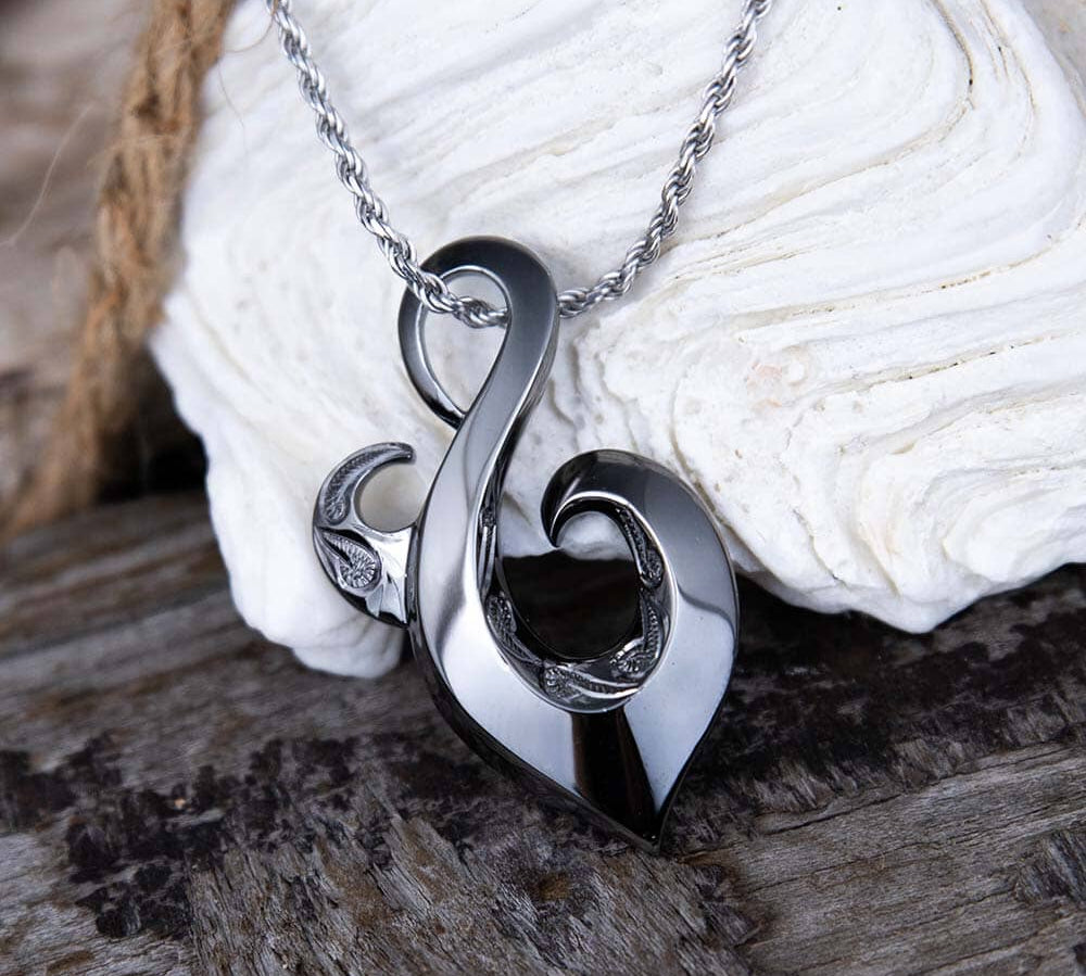 Black Serpent Hook Pendant Pendant Island by Koa Nani 