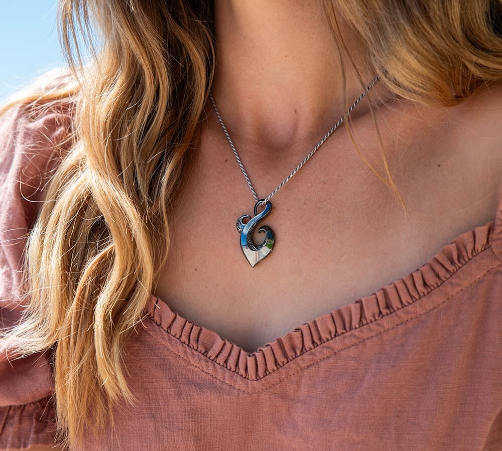 Black Serpent Hook Pendant Pendant Island by Koa Nani 