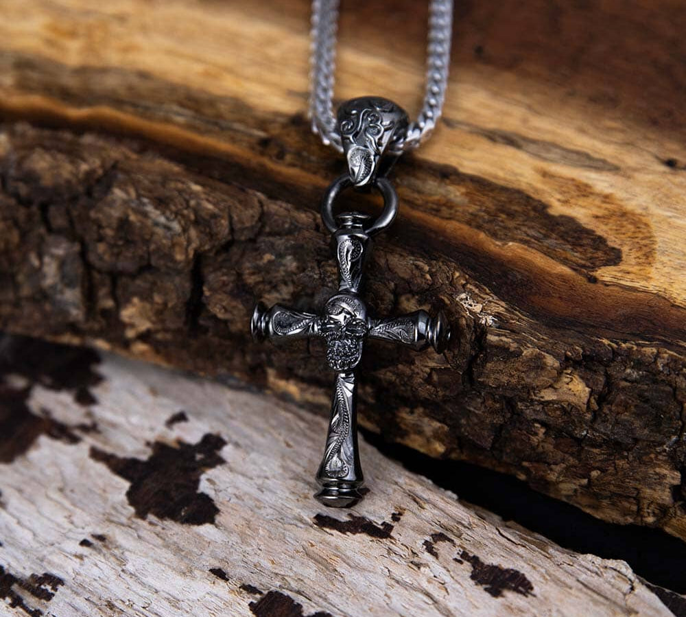 Black Skull Cross Pendant Pendant Island by Koa Nani 