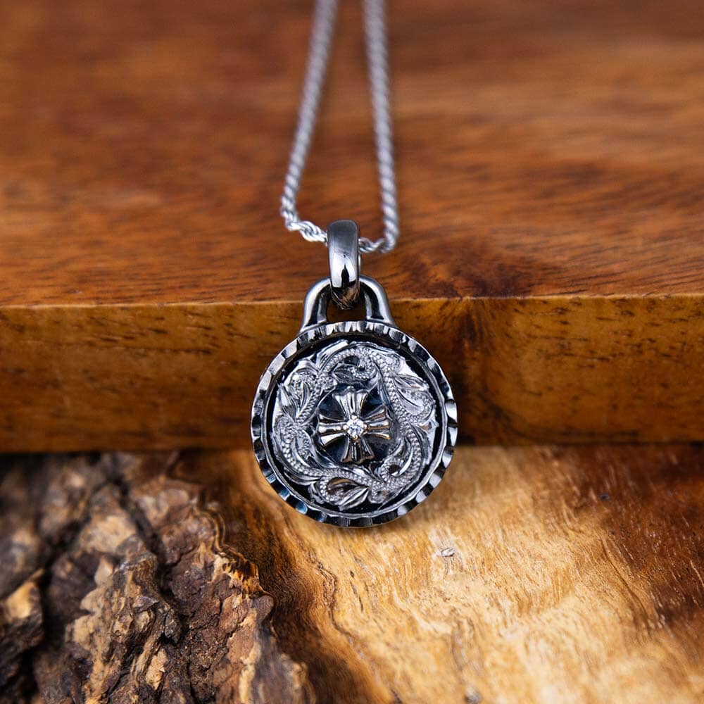 Black Victorian Medallion Pendant Island by Koa Nani 