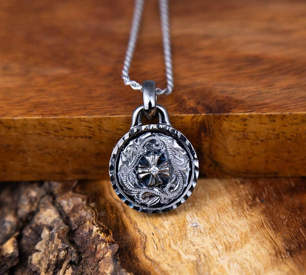 Black Victorian Medallion Pendant Island by Koa Nani 