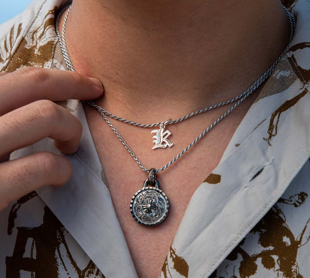 Black Victorian Medallion Pendant Island by Koa Nani 