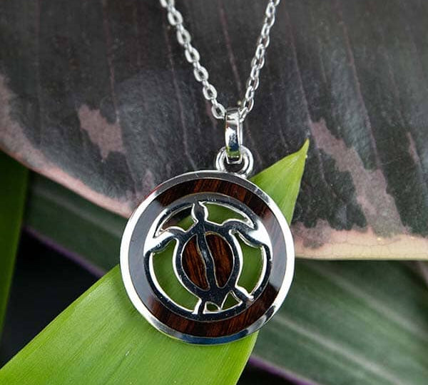 Cocobolo Honu Medallion Pendant Island by Koa Nani 