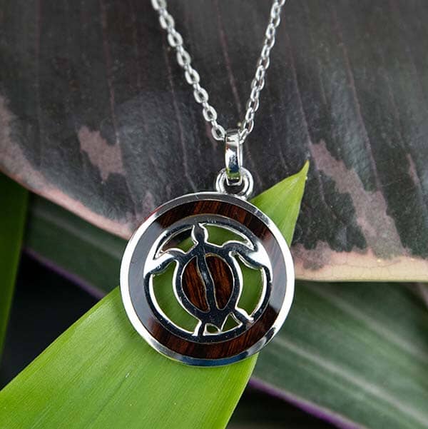 Cocobolo Honu Medallion Pendant Island by Koa Nani 