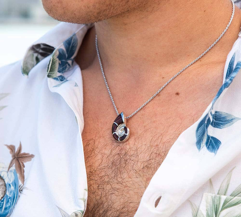 Cocobolo Nautilus Shell Pendant Pendant Island by Koa Nani 