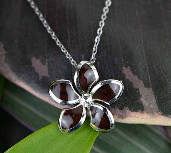 Cocobolo Sunrise Plumeria Pendant Pendant Island by Koa Nani 