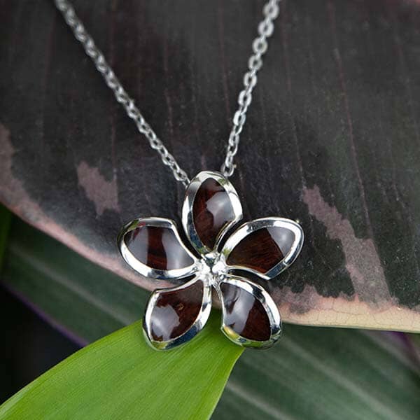 Cocobolo Sunrise Plumeria Pendant Pendant Island by Koa Nani 