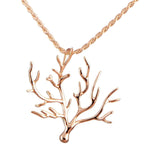 The picture shows a 925 sterling silver rose gold vermeil coral pendant.