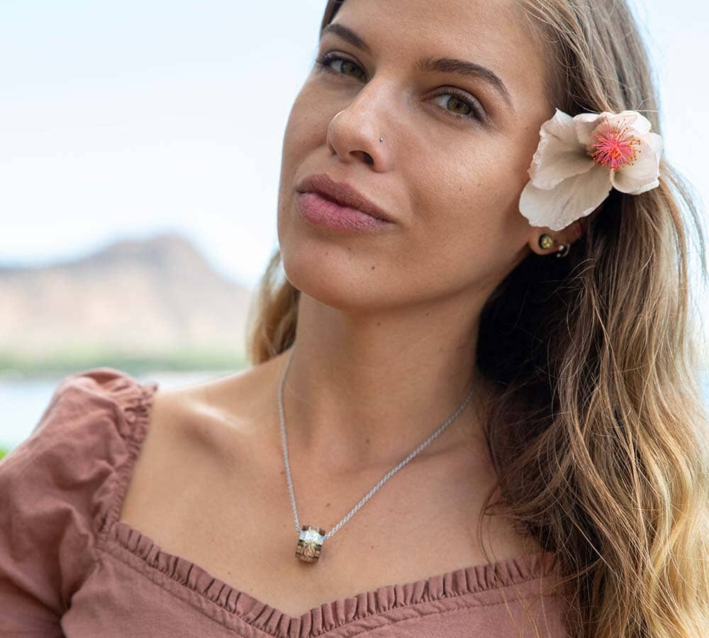 Dark Ocean Barrel Pendant Pendant Island by Koa Nani 