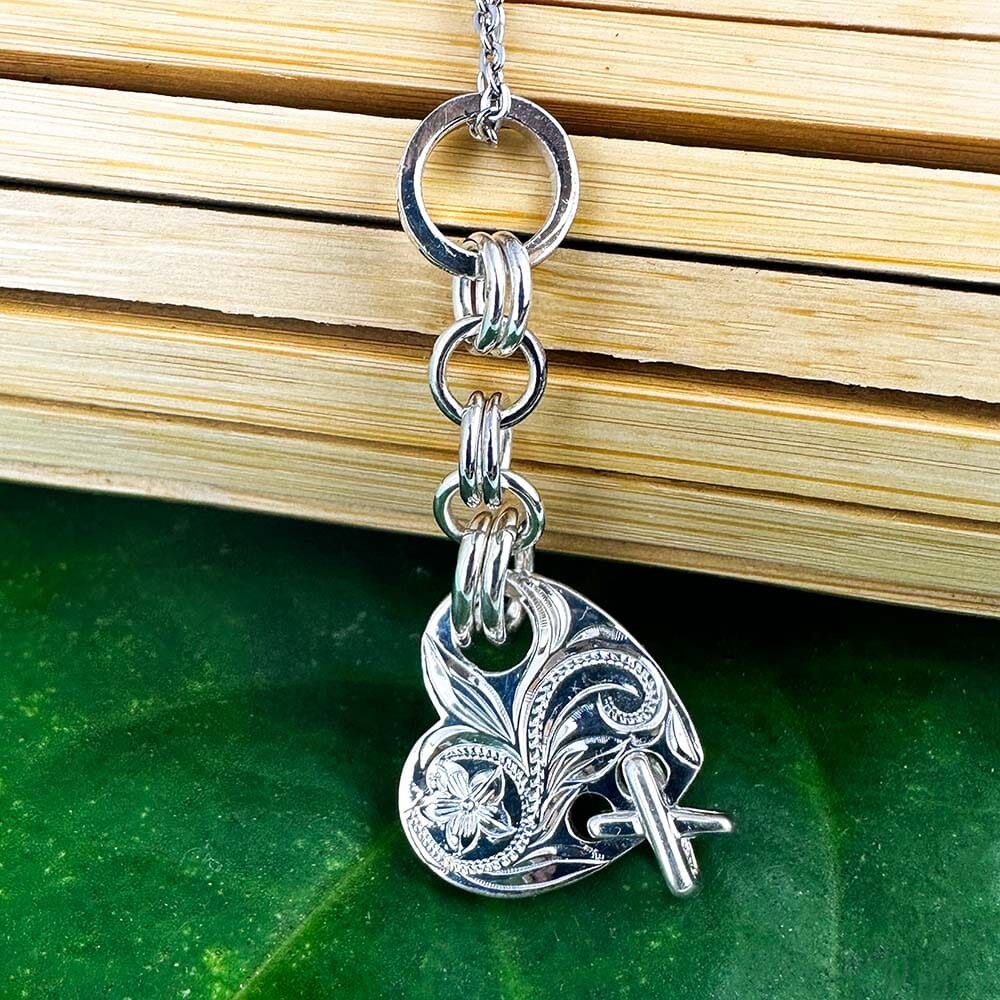 Engraved Chained Heart Pendant Pendant Island by Koa Nani 