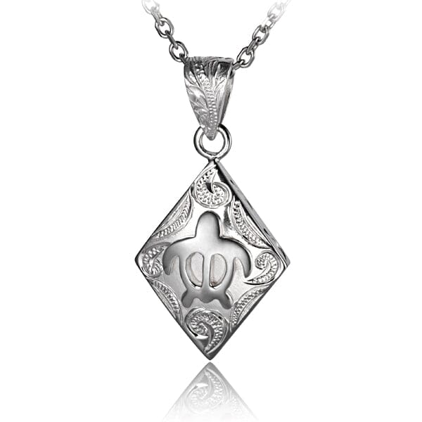 Engraved Honu Rhombus Pendant Pendant Island by Koa Nani 