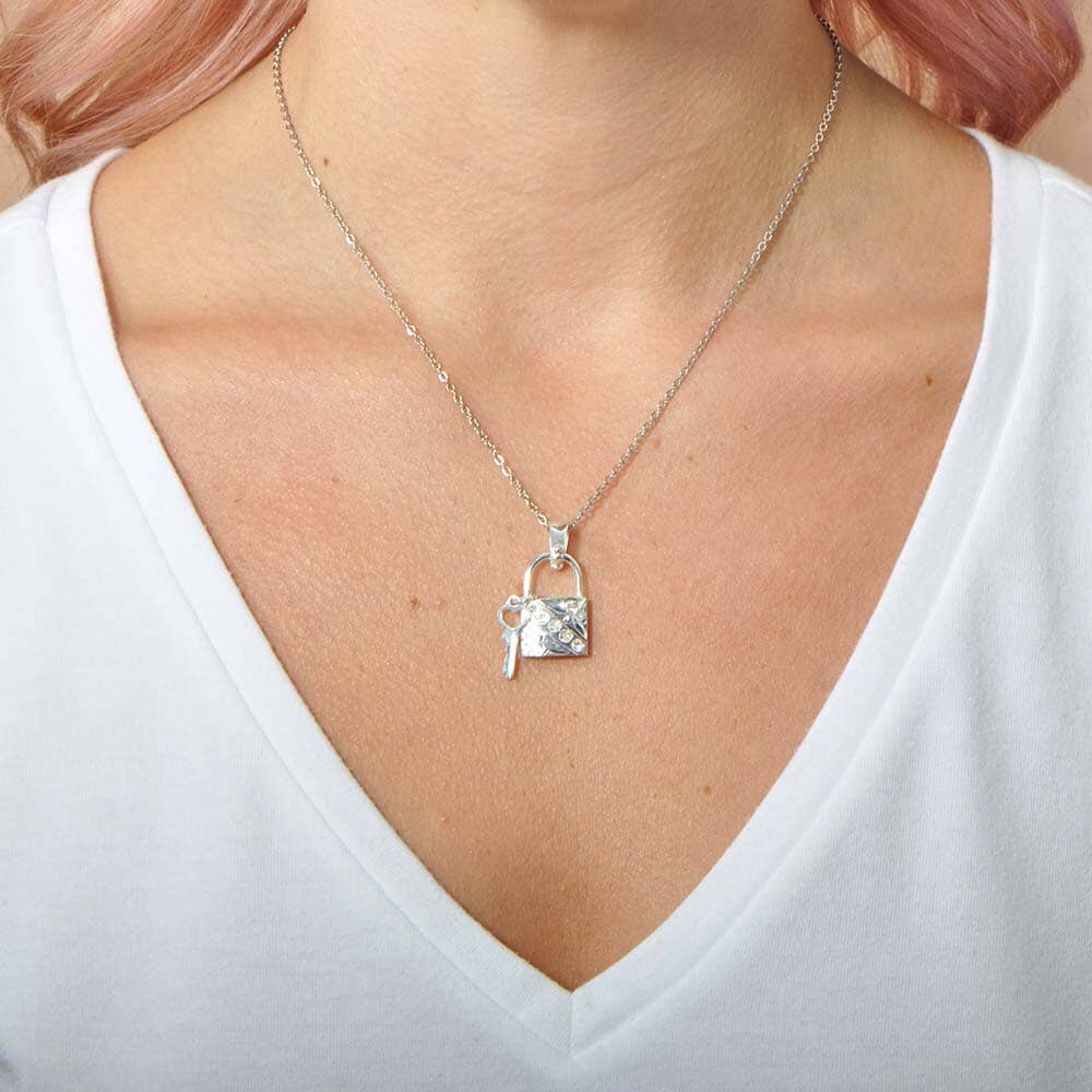 Engraved Lock & Key Pendant Pendant Island by Koa Nani 