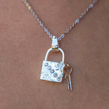 Engraved Lock & Key Pendant Pendant Island by Koa Nani 