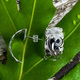 Engraved Plumeria Half-Moon Earrings Earrings Island by Koa Nani 