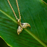 Engraved Whale Tail Pendant Pendant Island by Koa Nani 