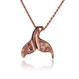 Engraved Whale Tail Pendant Pendant Island by Koa Nani Rose Gold 