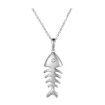 The picture shows a 925 sterling silver fishbone pendant with topaz.