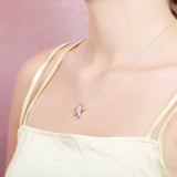 The picture shows a 925 sterling silver white gold vermeil starfish pendant with cubic zirconia.