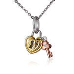 Heart & Key Charm Pendant Pendant Island by Koa Nani Tricolor Gold Heart 