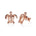 The picture shows a pair of 14K rose gold sea turtle stud earrings with a hibiscus flower cut-out design and diamonds.