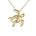 In this photo there is a yellow gold sea turtle necklace with a hibiscus flower cut-out.