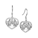 Honu Aloha Heart Earrings Earrings Island by Koa Nani White Gold 