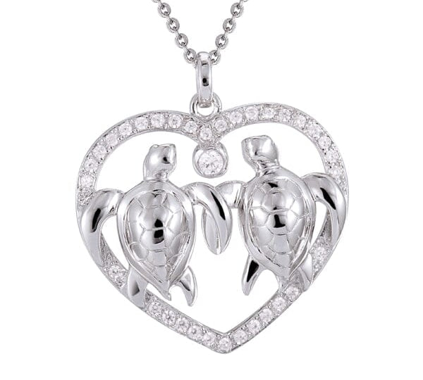 Honu Aloha Heart Pendant Pendant Island by Koa Nani 
