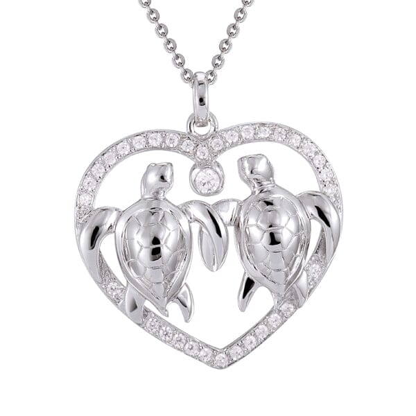 Honu Aloha Heart Pendant Pendant Island by Koa Nani 
