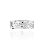The picture shows a 925 sterling silver matching sea turtle 6mm ring with hand engravings.