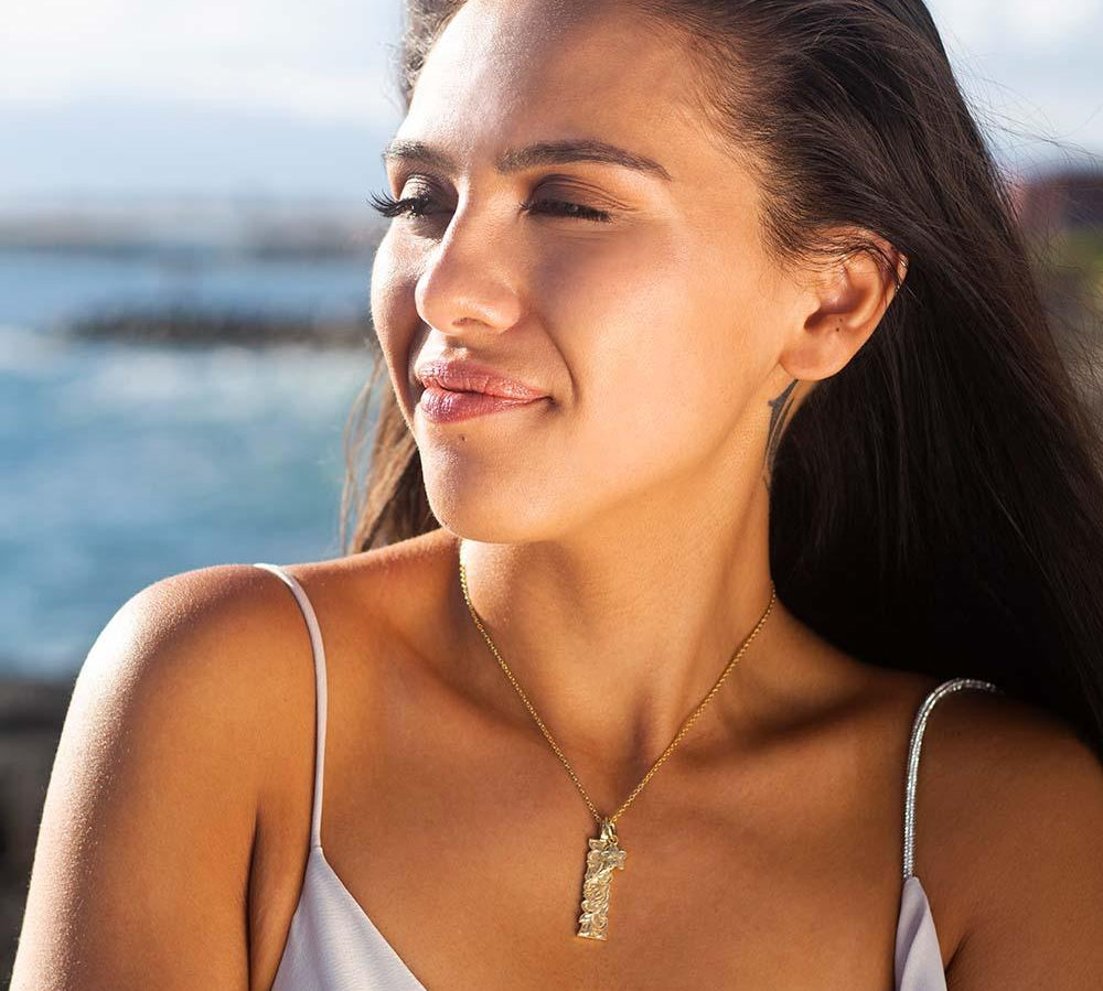 Honu Scroll Bar Pendant Pendant Island by Koa Nani 