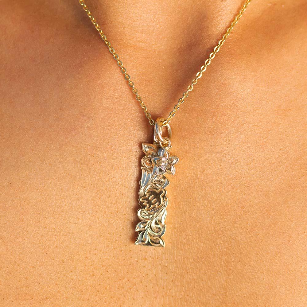 Honu Scroll Bar Pendant Pendant Island by Koa Nani 